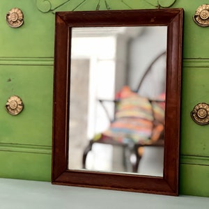 vintage wood distressed mercury wall mirror or mantle mirror-  farmhouse style mirror