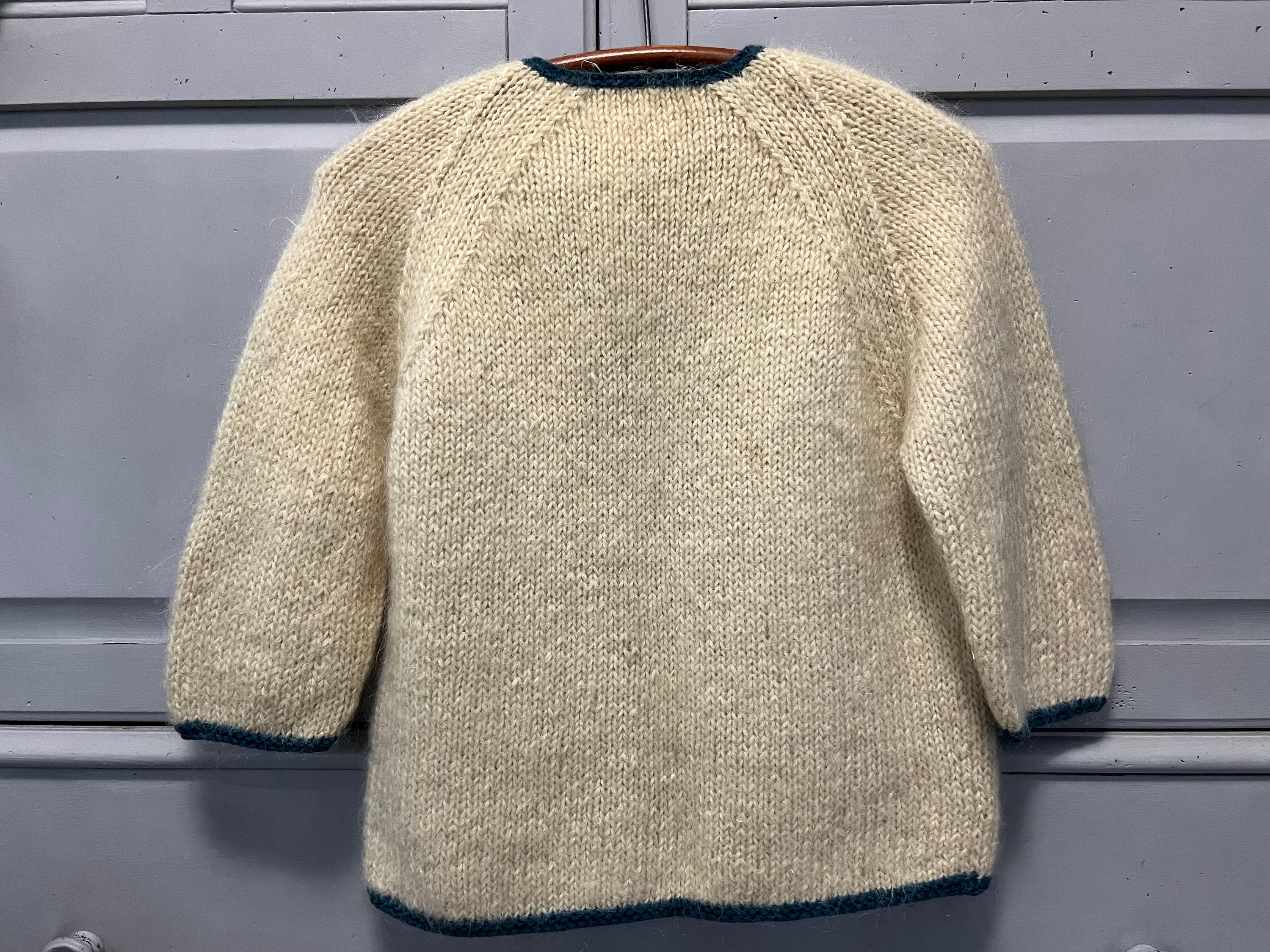 1950s Hand Knit Mohair Cardigan: Vintage Italian Embroidered