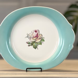Vintage Limoges Serving Platter: Tea Rose Cotillion Blue Pattern