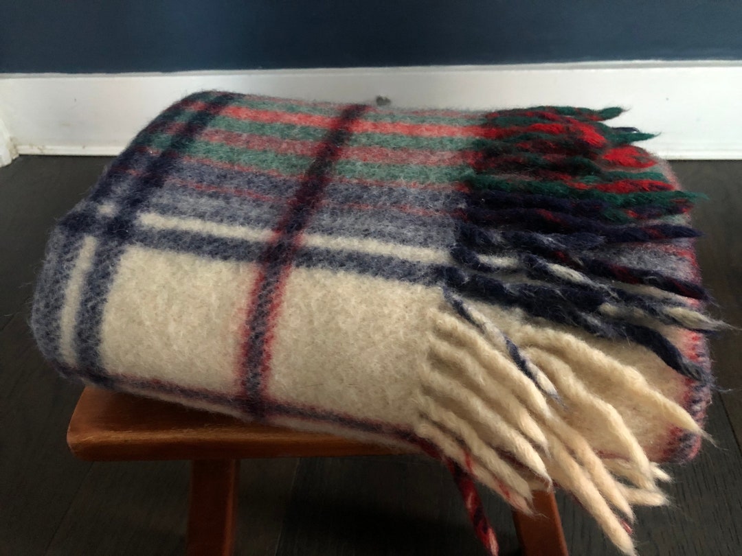 Vintage Wool Baby Blanket, Carldyke 100 Virgin Wool Stadium or Lap