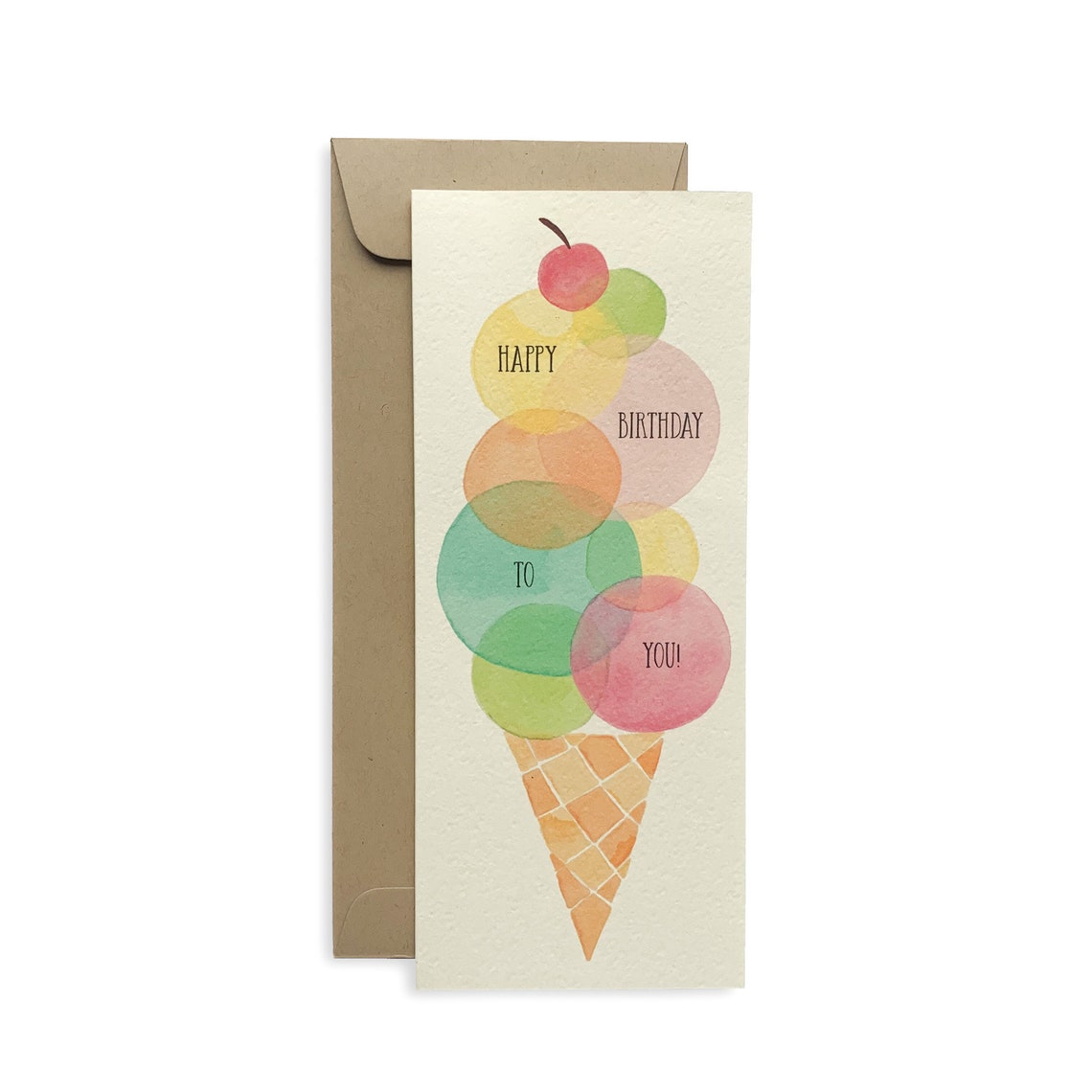 Happy Birthday Card Ice Cream Cone Birthday Card Birthday - Etsy