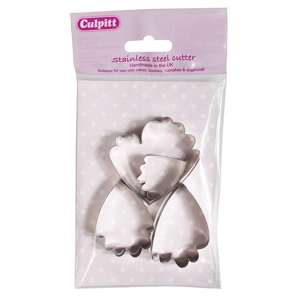 4 piece Stainless Steel Peony Cutters by Culpitt