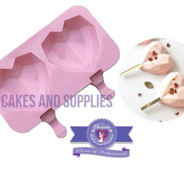 Geometric Heart Popsicle Cakesicle mould