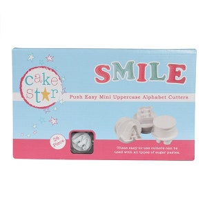Cake Star Push Easy Mini Cortadores MAYÚSCULAS - Juego de Alfabeto 26 Piezas