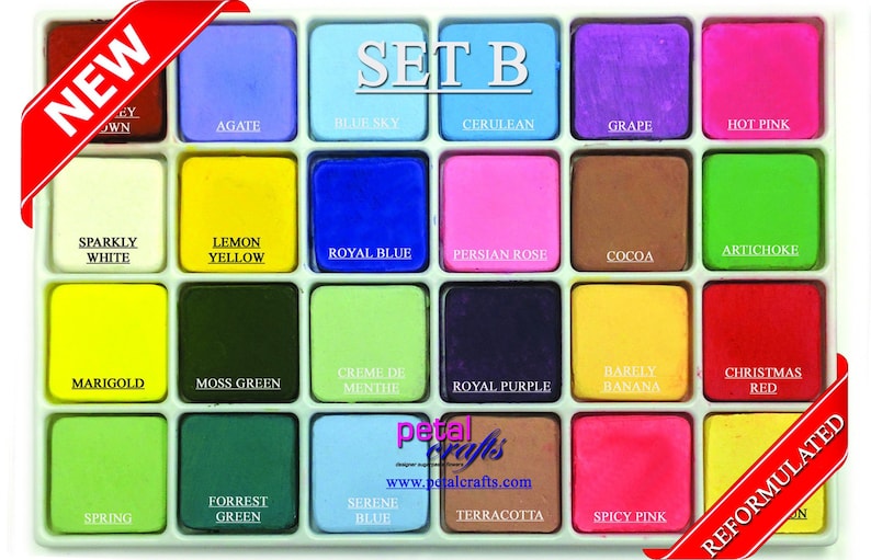 Petal Dust Palettes Set B x 24 MATT edible Craft sugar flowers cake decorating image 2