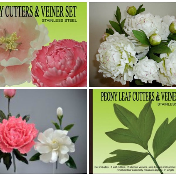 Flower cutters and Veiners for Peony petal and leaves, Moth orchid, Parrot tulips, Anthurium lily, Birds of Paradise flowers