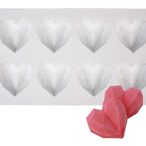Diamond Heart 3D Cakesicle Silicone Mould - Cake Gems , Cake Hearts