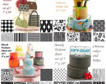 6 Abdruckmatte, Texturblatt, Prägungsmatte FÜR CUPCAKES, SUGARCRAFT, Ton, Resin etc