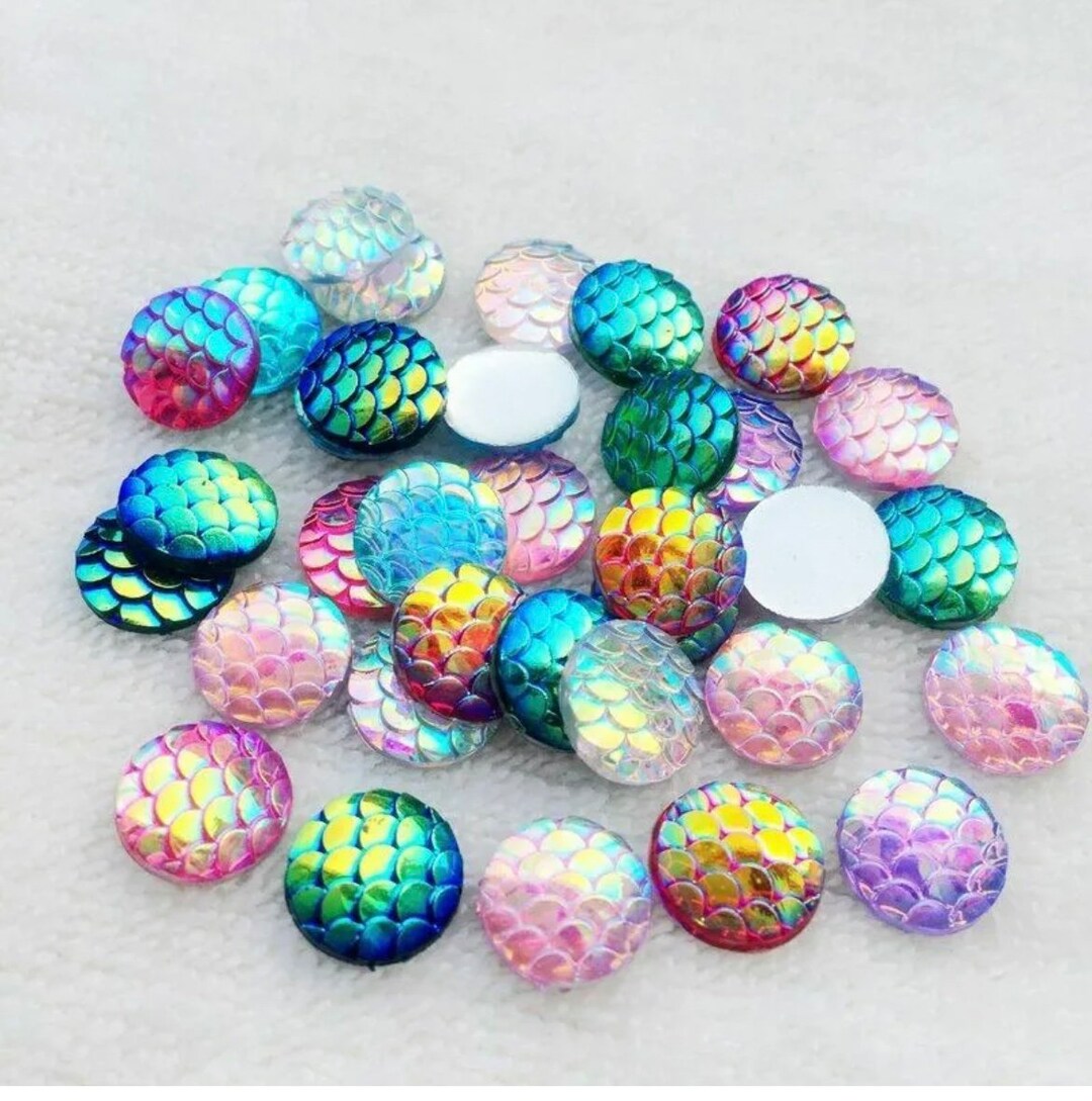 Face Paint Gems Round Resin Crystals Fish Scale 12mm Face Blings Etsy