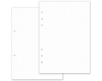 50 hojas de insertos para carpeta de anillas punteadas, DIN A5, papel de 100 g/m², alemán