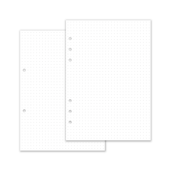 50 Blatt Ringbucheinlagen gepunktet, dotted DIN A5, 100 gramm Papier, deutsch