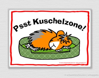 Meerschweinchen - Schild - Kuschelzone!