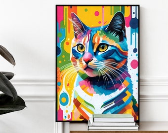 Poster Druck Katze Pop Art Nr. 117 in verschiedenen Formaten