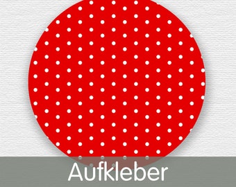 20 Aufkleber Polkadots, Punkte, rot, weiß