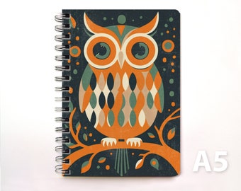 Ring binder notebook diary DIN A5 - owl