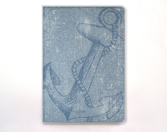 Passport cover vintage anchor, compass or bicycles, also suitable for international vaccination card