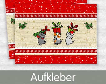 12 Guinea Pig Stickers Christmas Gifts