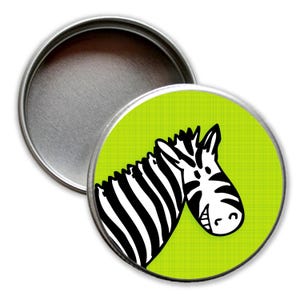 Mini tin Zebra green, small round tin screw lid guest gift