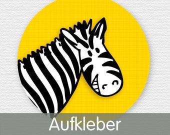 20 Aufkleber Zebra gelb