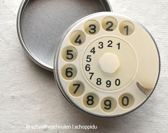 Mini White tin dial phone