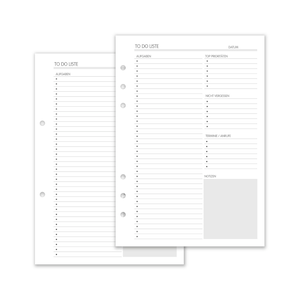 To Do Planer Todo Liste Kalendereinlagen A5 50 Blatt Termine, Notizen, To Do Liste, deutsch