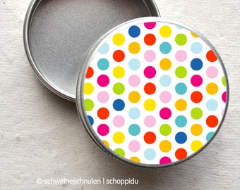 Mini can colorful dots