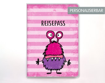 Passport Cover ID Card Cover New International Vaccination Card Customizable Monster with Pink