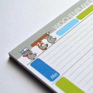 Weekly planner block, family planner with guinea pigs DIN A5 image 3