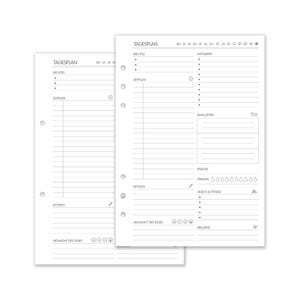 Tagesplaner Terminplaner Kalendereinlagen A5 50 Blatt To do Liste, Mahlzeiten, Achtsamkeit, Fitness, deutsch