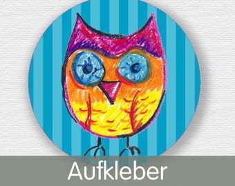 20 Stickers Owl Blue