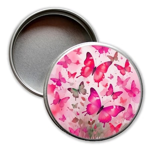 Kleine Pillendose Schmetterlinge Pink