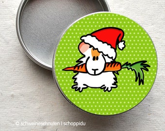 Minidose Meerschweinchen Nikolaus, Weihnachten, grüne Polkadots