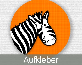 20 Aufkleber Zebra orange