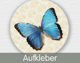 20 stickers butterfly blue