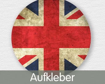 20 Aufkleber Union Jack, Englische Flagge, Vintagestyle