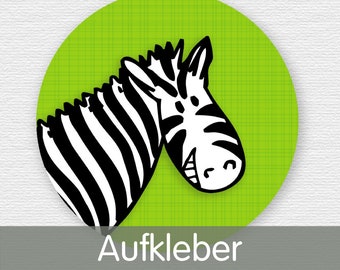 20 Aufkleber Zebra grün