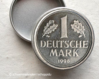 Jewelry box mini box Deutsche Mark, D Mark, motif