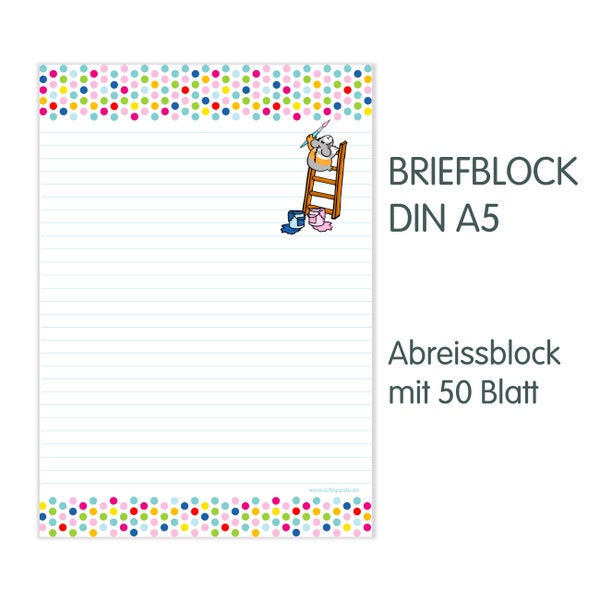 1 Briefblock Briefpapier Meerschweinchen