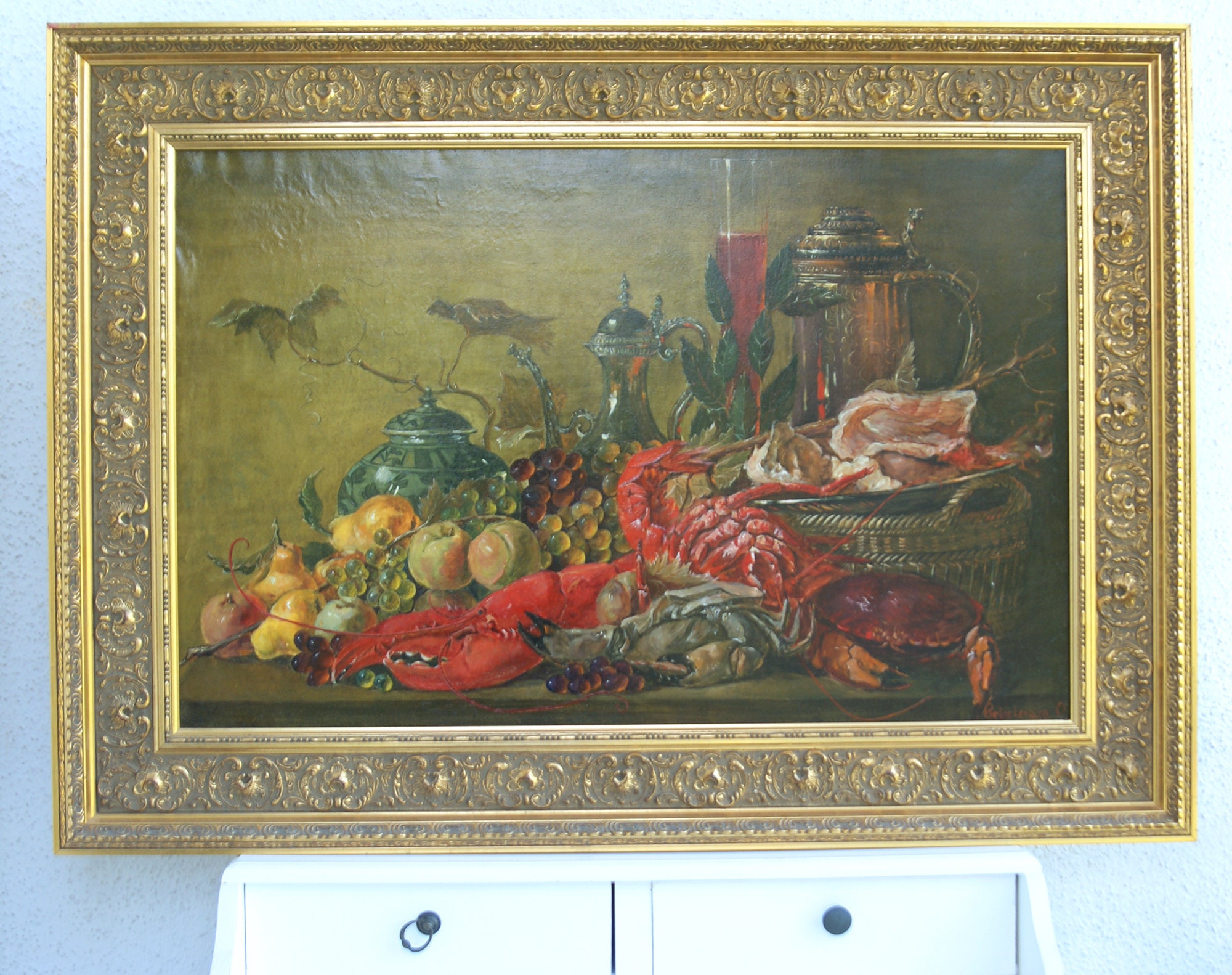 Yahoo!オークション - 作品名不明 油彩画 静物画 絵画 額装 油彩