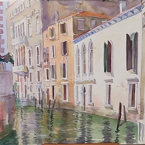 LARGE Original Watercolour 24x18&quot; Venice City Painting art nursery art classical painting original painting Italy Venezia