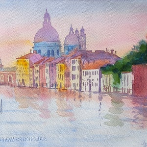 Venice Painting Italian Landscape, Original Painting, watercolour 15 x 11" Artwork, living room decor art lover gift