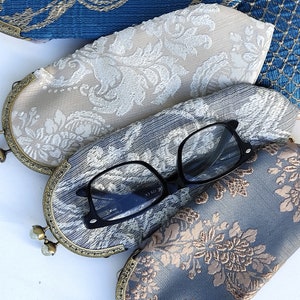 Bohemian Blue Royal eyeglass case brocade Marie Antoinette inspired antique rococo baroque mom gifts ideas image 10