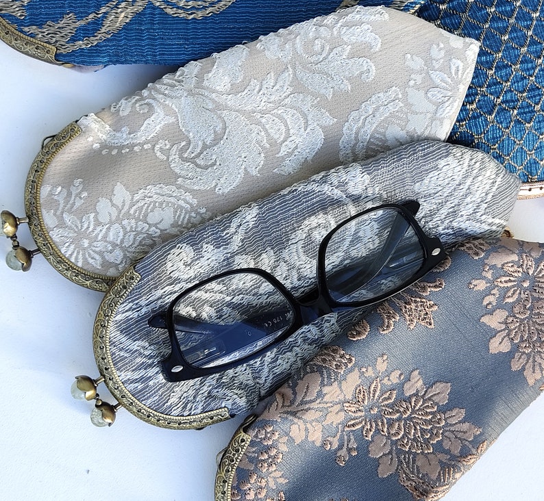 Bohemian Blue Royal eyeglass case brocade Marie Antoinette inspired antique rococo baroque mom gifts ideas image 10