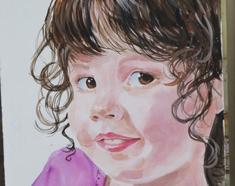 Retrato personalizado de la foto acuarela pintura de encargo pinturas regalo de cumpleaños personal familia dibujar a los niños