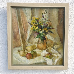 Antique classical oil painting on Canvas, Framed, artwork, vintage Still Life painting original