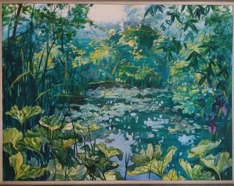睡蓮 1906 - クロード・モネ手描き油絵、睡蓮の池の風景、平和な風景