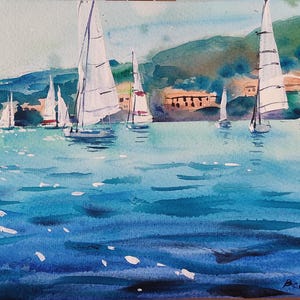 水彩画 街の風景 少年 版画 0_8bc15136e98de69f663dc9bf8c04