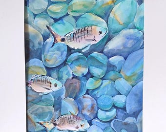 オリジナルの水面水彩画、大型海景画 - Etsy 日本