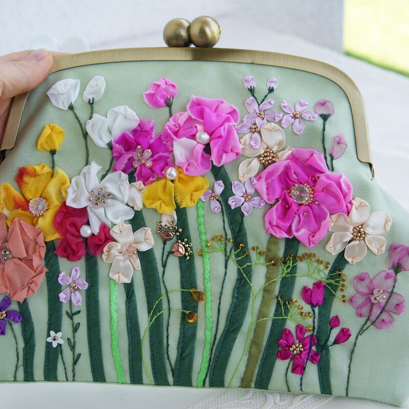 Floral Embroidered Garden Clutch main image 0