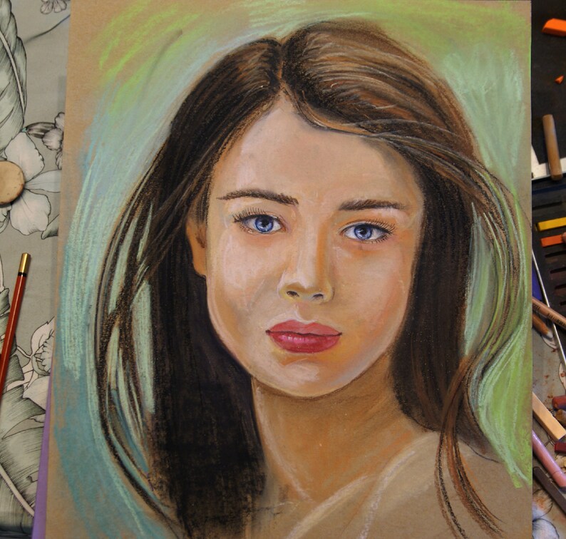 Pastel Custom Portrait from photo Portrait painting Girl Children portrait Wedding portrait Family portrait Baby portrait commission